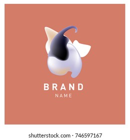 Vector Abstract liquid 3d gradient Logo Brand Company Design Template
