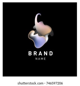 Vector Abstract liquid 3d gradient Logo Brand Company Design Template