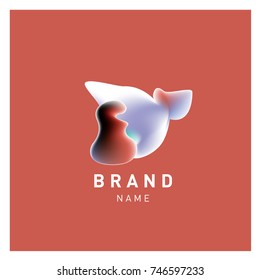 Vector Abstract liquid 3d gradient Logo Brand Company Design Template