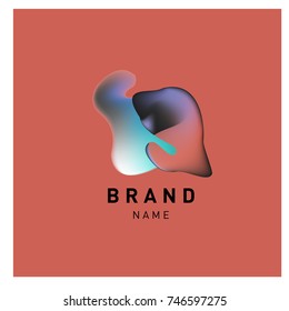 Vector Abstract liquid 3d gradient Logo Brand Company Design Template