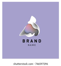 Vector Abstract liquid 3d gradient Logo Brand Company Design Template
