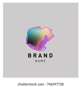 Vector Abstract liquid 3d gradient Logo Brand Company Design Template