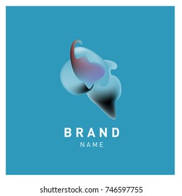 Vector Abstract liquid 3d gradient Logo Brand Company Design Template