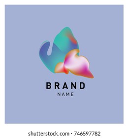 Vector Abstract liquid 3d gradient Logo Brand Company Design Template