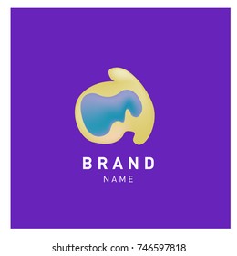 Vector Abstract liquid 3d gradient Logo Brand Company Design Template