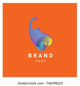 Vector Abstract liquid 3d gradient Logo Brand Company Design Template