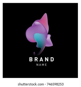 Vector Abstract liquid 3d gradient Logo Brand Company Design Template