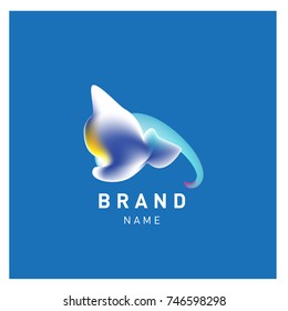 Vector Abstract liquid 3d gradient Logo Brand Company Design Template