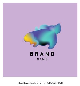 Vector Abstract liquid 3d gradient Logo Brand Company Design Template