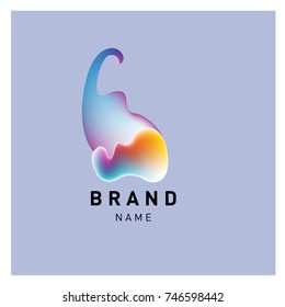 Vector Abstract liquid 3d gradient Logo Brand Company Design Template