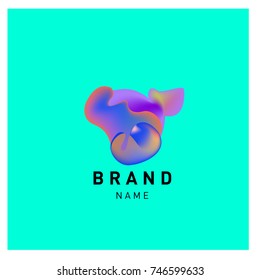 Vector Abstract liquid 3d gradient Logo Brand Company Design Template