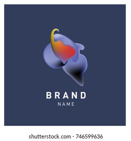 Vector Abstract liquid 3d gradient Logo Brand Company Design Template