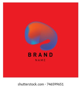 Vector Abstract liquid 3d gradient Logo Brand Company Design Template
