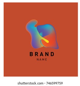 Vector Abstract liquid 3d gradient Logo Brand Company Design Template