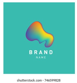 Vector Abstract liquid 3d gradient Logo Brand Company Design Template