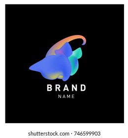 Vector Abstract liquid 3d gradient Logo Brand Company Design Template