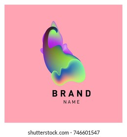 Vector Abstract liquid 3d gradient Logo Brand Company Design Template
