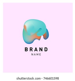 Vector Abstract liquid 3d gradient Logo Brand Company Design Template

