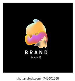 Vector Abstract liquid 3d gradient Logo Brand Company Design Template
