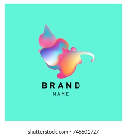 Vector Abstract liquid 3d gradient Logo Brand Company Design Template

