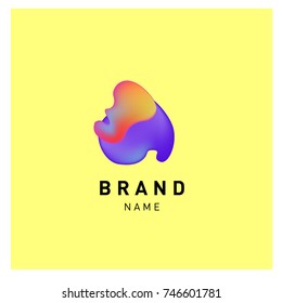 Vector Abstract liquid 3d gradient Logo Brand Company Design Template
