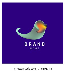Vector Abstract liquid 3d gradient Logo Brand Company Design Template
