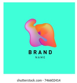 Vector Abstract liquid 3d gradient Logo Brand Company Design Template
