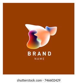 Vector Abstract liquid 3d gradient Logo Brand Company Design Template
