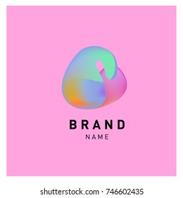 Vector Abstract liquid 3d gradient Logo Brand Company Design Template

