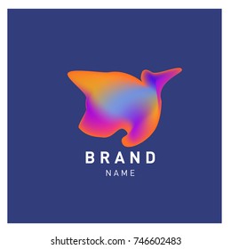 Vector Abstract liquid 3d gradient Logo Brand Company Design Template
