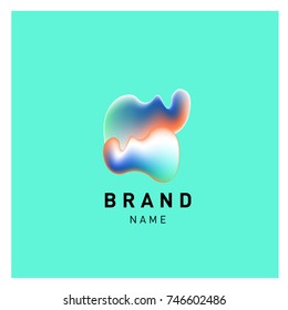 Vector Abstract liquid 3d gradient Logo Brand Company Design Template
