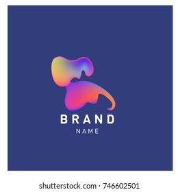 Vector Abstract liquid 3d gradient Logo Brand Company Design Template
