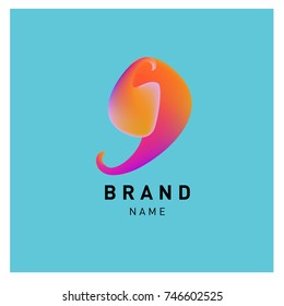 Vector Abstract liquid 3d gradient Logo Brand Company Design Template
