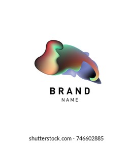 Vector Abstract liquid 3d gradient Logo Brand Company Design Template