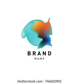 Vector Abstract liquid 3d gradient Logo Brand Company Design Template