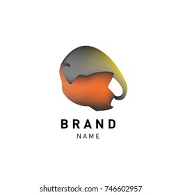 Vector Abstract liquid 3d gradient Logo Brand Company Design Template