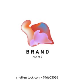 Vector Abstract liquid 3d gradient Logo Brand Company Design Template