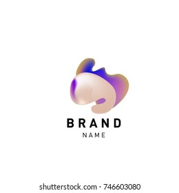 Vector Abstract liquid 3d gradient Logo Brand Company Design Template