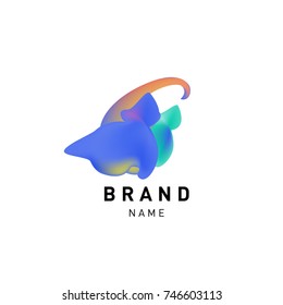 Vector Abstract liquid 3d gradient Logo Brand Company Design Template