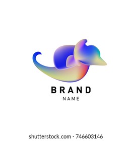 Vector Abstract liquid 3d gradient Logo Brand Company Design Template