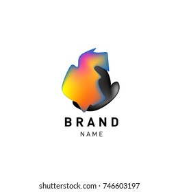 Vector Abstract liquid 3d gradient Logo Brand Company Design Template