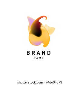 Vector Abstract liquid 3d gradient Logo Brand Company Design Template