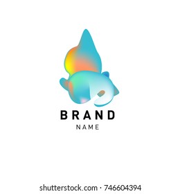 Vector Abstract liquid 3d gradient Logo Brand Company Design Template