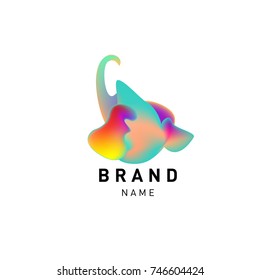 Vector Abstract liquid 3d gradient Logo Brand Company Design Template