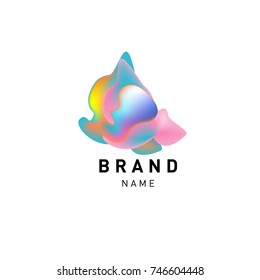 Vector Abstract liquid 3d gradient Logo Brand Company Design Template