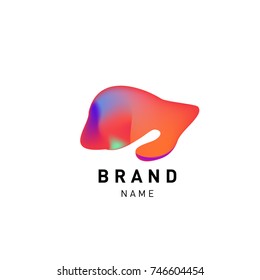 Vector Abstract liquid 3d gradient Logo Brand Company Design Template