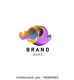 Vector Abstract liquid 3d gradient Logo Brand Company Design Template