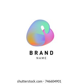 Vector Abstract liquid 3d gradient Logo Brand Company Design Template