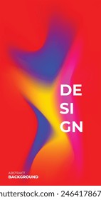 Vector abstract liquid color background for poster design. Red, blue and yellow colors. Eps10