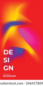 Vector abstract liquid color background for poster design. Red, blue and yellow colors. Eps10